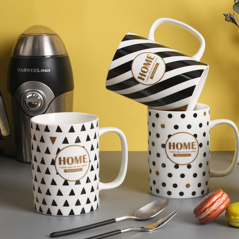Manufacturers Directly For The New Polka Dot Line Ceramic Cup Home Coffee Cup European Mug Support Processing Customization details Picture