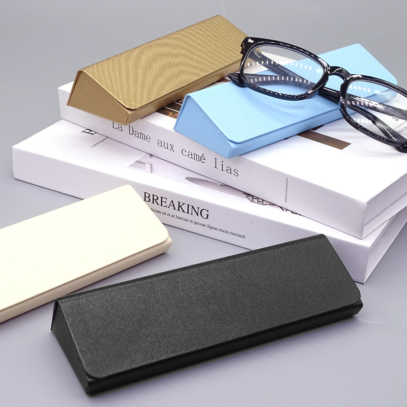 折叠眼镜盒便携近视眼镜盒大容量抗压眼镜盒三角眼镜盒可印logo