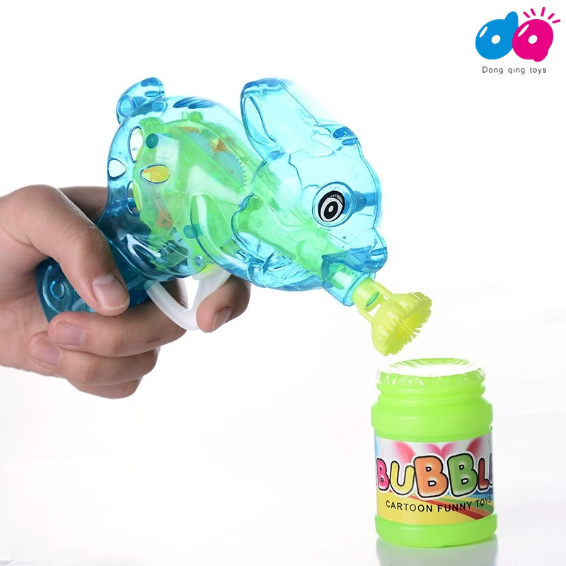 Cross-Border Stalls Night Market Supply Children Holding Cute Rabbit Transparent Light Bubble Gun Summer Outdoor Toys