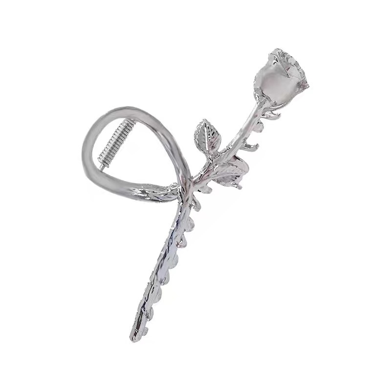Silver Metal Hair Clip Back Head Hair Amount Of Large Pan Hair Grab Clip Advanced Sense Shark Clip Korean Hair Decoration Woman Item Picture