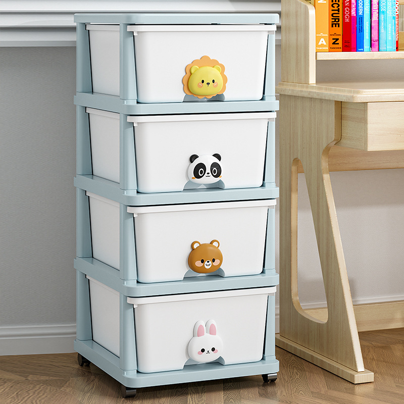 Drawer-type toy and snack cabinet, storage cabinet, household storage cabinet, children's clothes storage box, bedside table Application Scenario