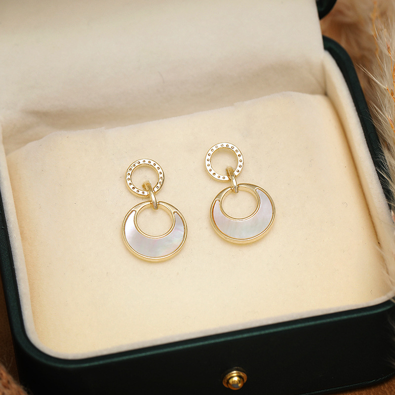 饰品/耳饰/珍珠耳环/耳环/烧焊锆石耳环产品图