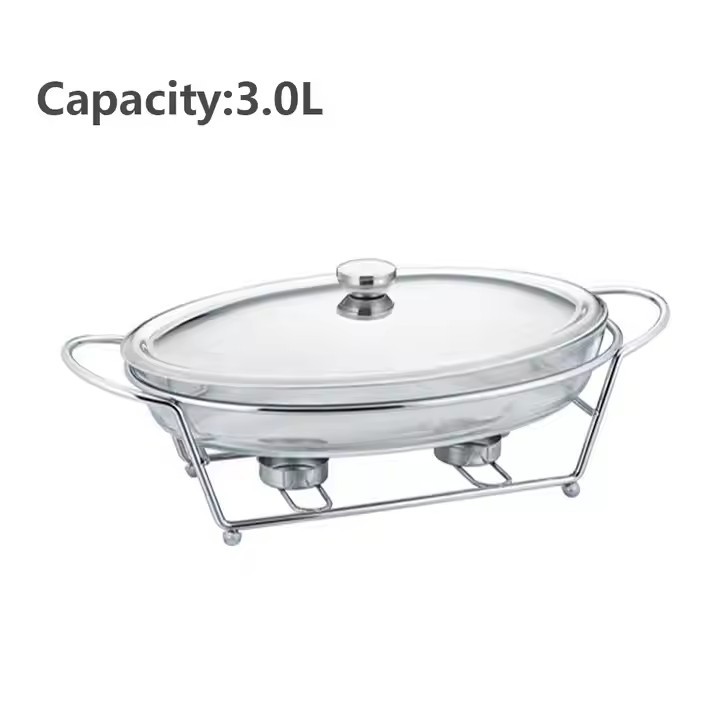 Buffet Glass Stove Buffi Stove Hotel Restaurant Alcohol Stove Golden Hot Pot Rack Heating Tableware Cross-Border Supply Specification drawing