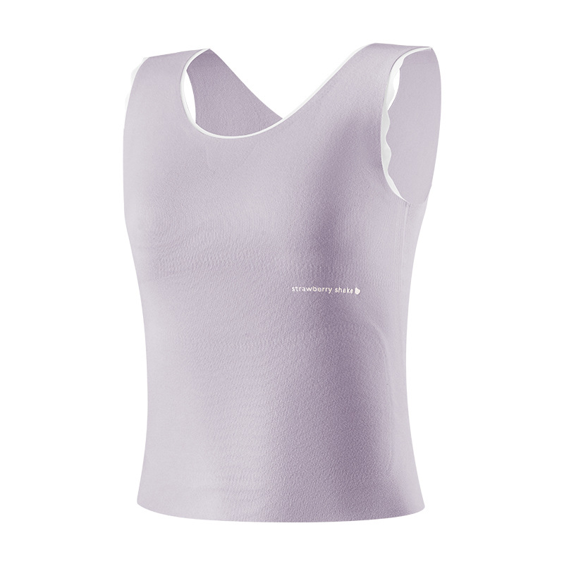 Hesheng Long Girls' Development Period Cashmere Protein Thermal Vest Fixed Cup Silk Inner Heating Thermal Vest Item Picture