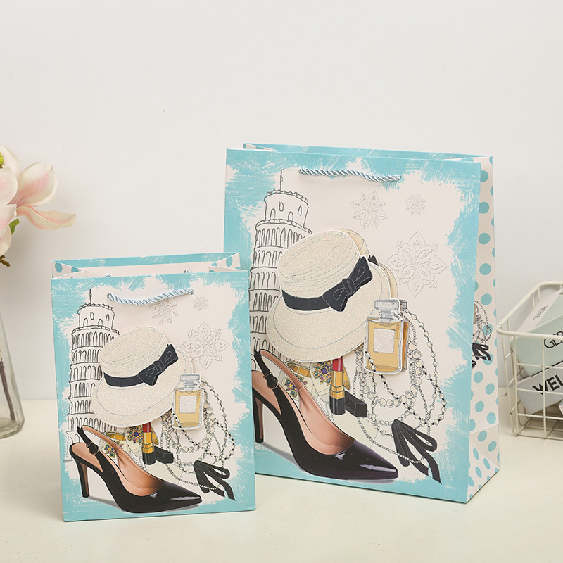 Ladies' perfume bags, 3D patch powder coating gift bags, handbags, paper bags, birthday return gifts, souvenirs, South America details Picture