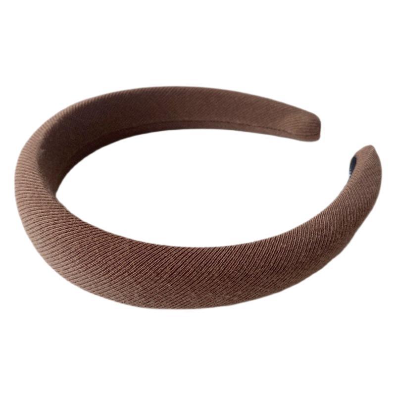 Milk tea and coffee-colored headbands, fashionable sponge hair bands, high top hairpins, girl's twisted pearl hair bands, Japanese and Korean hair accessories Item Picture