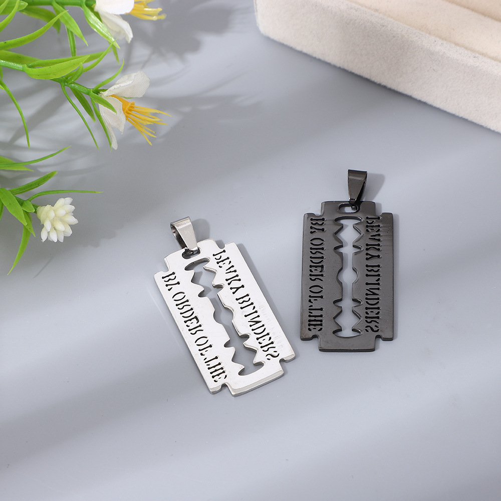 Peaky Blinders razor blade necklace, movie jewelry, stainless steel pendant necklace for men Item Picture