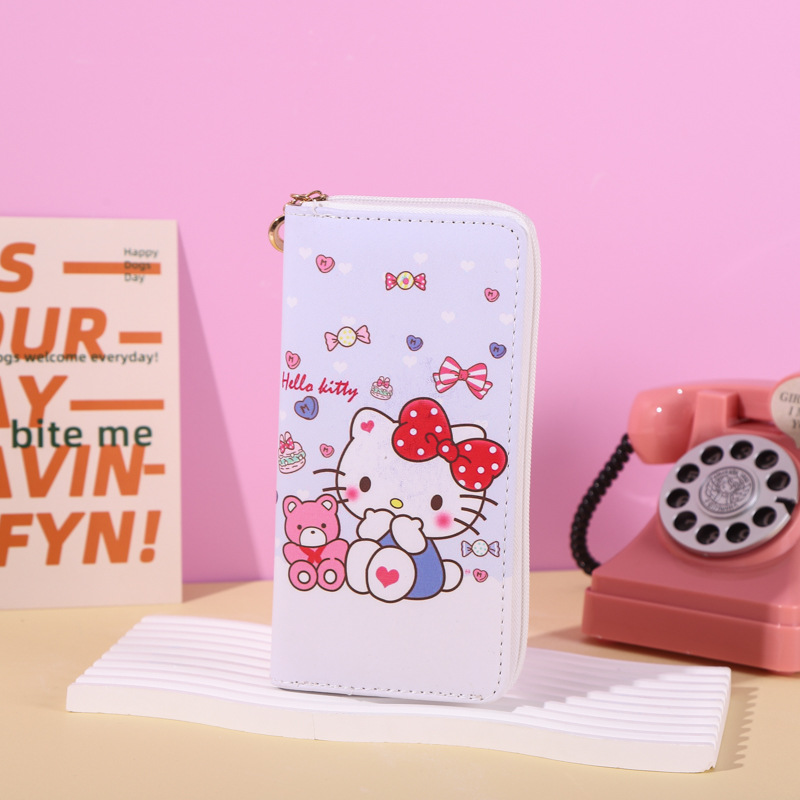 Cross-Border Source Japan And South Korea Trend Creative Cartoon Cat Multi-Layer Zipper Lady Student Purse Sanrio Foreign Trade Application Scenario