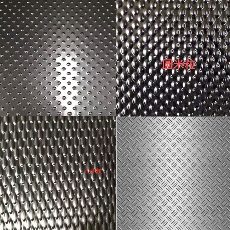 304 patinetas antideslizantes de acero inoxidable pequeño grano de arroz elevador piso punto en relieve 201 escalera eléctrica taller máquina placa de acero