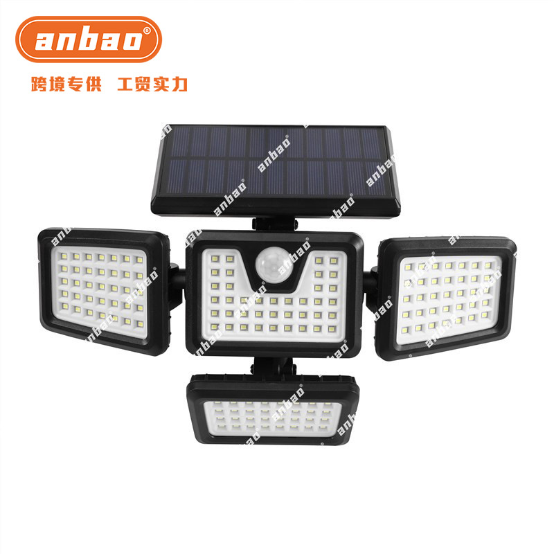 Cross-border new 316LED solar wall lamp, household outdoor lamp, four-sided light-emitting sensor solar garden lamp Specification image