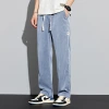 Wholesale of 2024 summer new wide-leg ice silk casual pants for men, simple and loose straight-leg Tencel sportswear pants for men details Picture