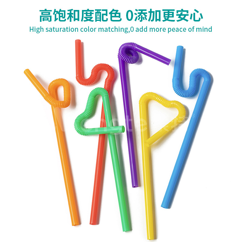Monte Color Creative Art Straw Food Grade Pp Disposable Elbow Straw Drink Juice Source Factory Application Scenario