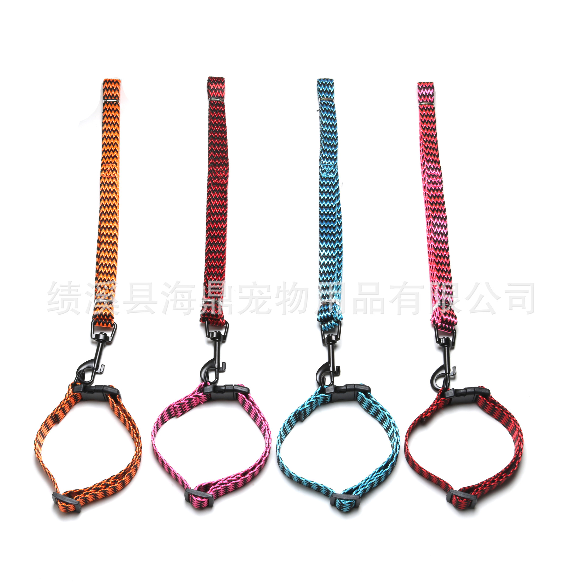 Pet dog leash, W-patterned nylon leash, pet leash, chest and back strap, small and medium-sized dog walking leash, dog chain Item Picture
