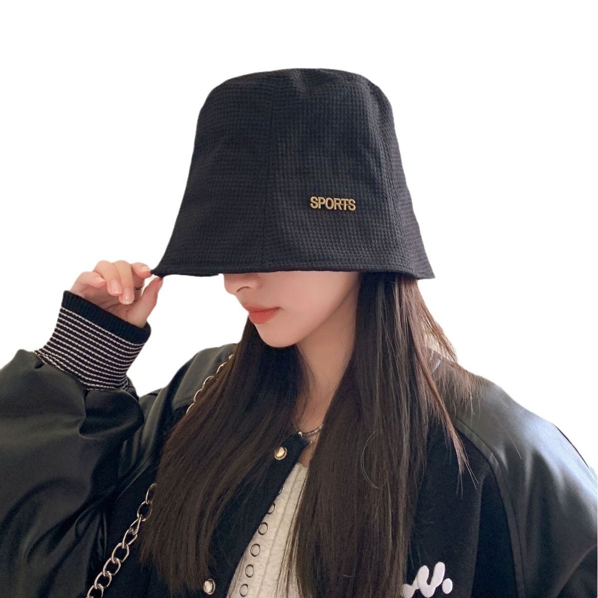 Retro Fashion Casual Sun Basin Hat Solid Color Face Display Small Bucket Hat Female Head Cover Face Sunscreen Fisherman Hat Item Picture