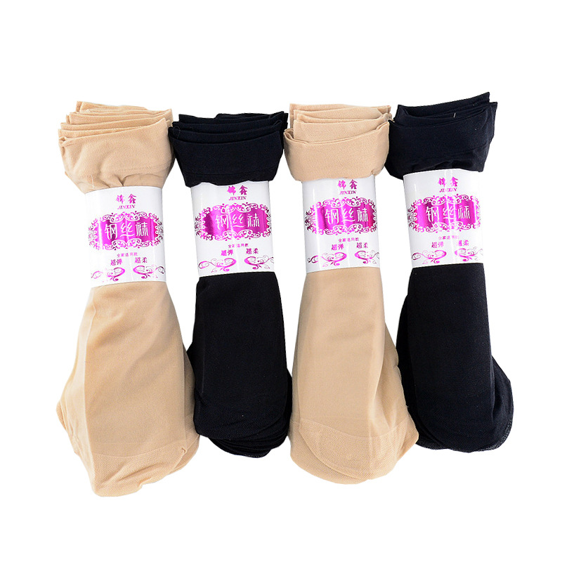 Factory Summer Women Thin Core Silk Pepper Short Stockings Wear-Resistant Reinforcement Anti-Stripping Steel Wire Socks Wholesale Item Picture