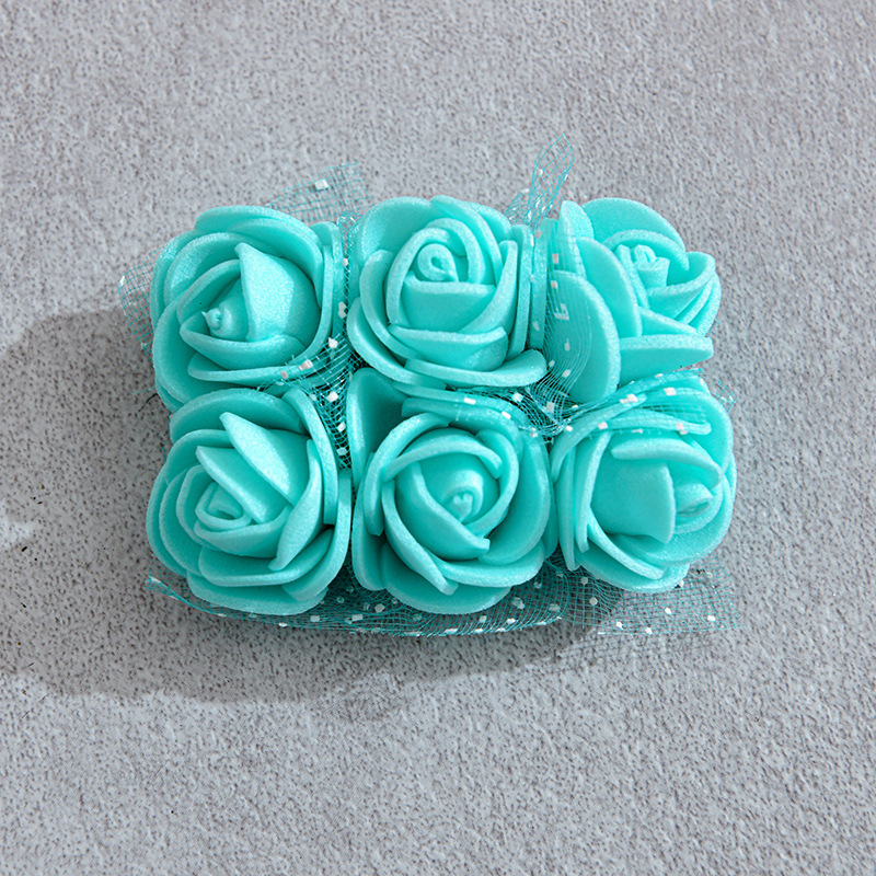 144朵pe泡沫花2.5厘米蕾丝玫瑰花婚庆花环假花新娘手腕花手编配件产品图