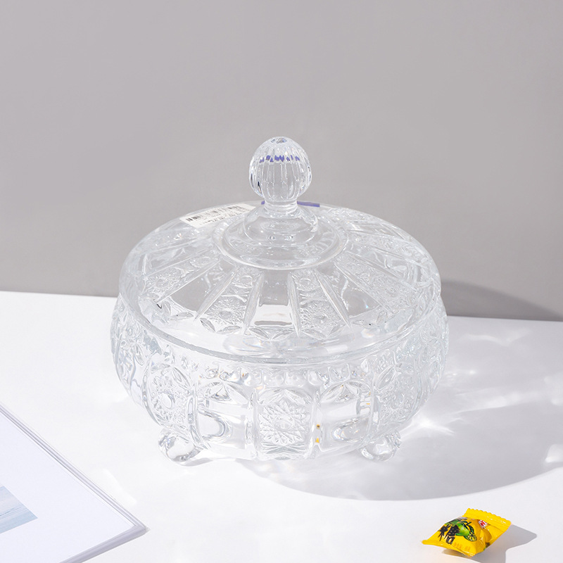 北欧ins透明烟缸家用轻奢玻璃加厚烟灰缸带盖防飞灰现代防风烟缸