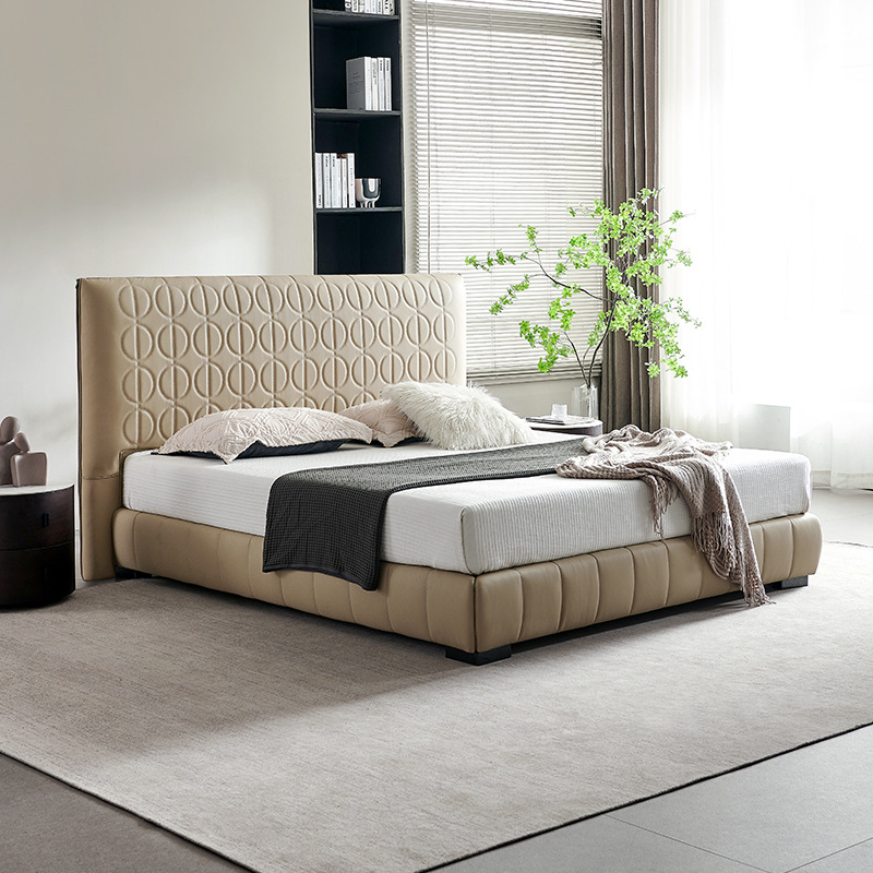 意式设计师真皮床米洛提轻奢双人床高端软包大床1.8米软包详情图4