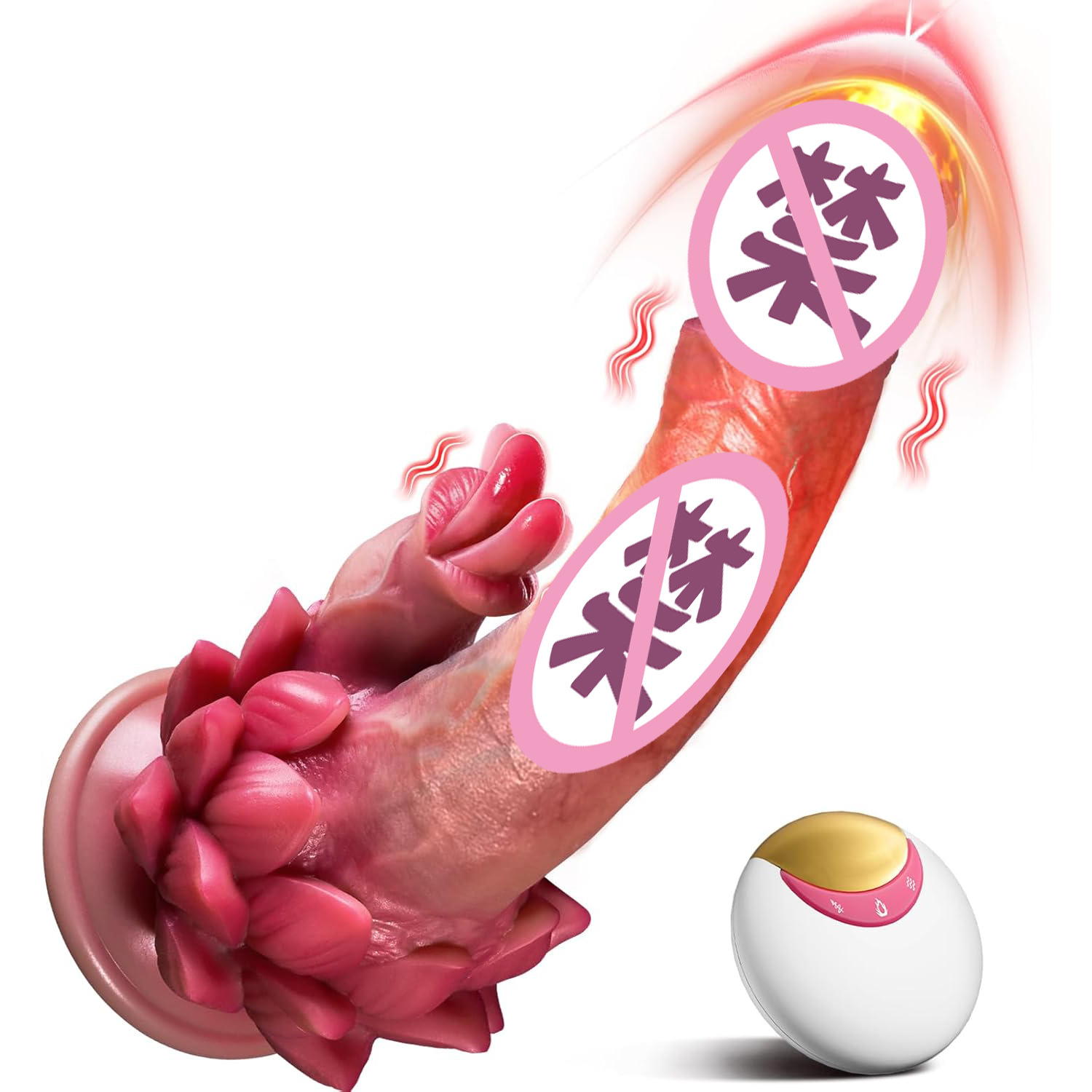 Guanyin Sitting Lotus telescopic remote control gun, women's heating masturbation device, silicone vibration rod, adult sex toys full figure