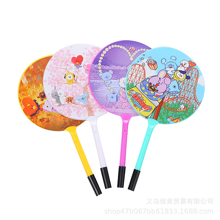 C Creative Cartoon fan Pen, cute learning stationery, fan Ballpoint pen, student prizes, gifts wholesale advertisement LOG Item Picture