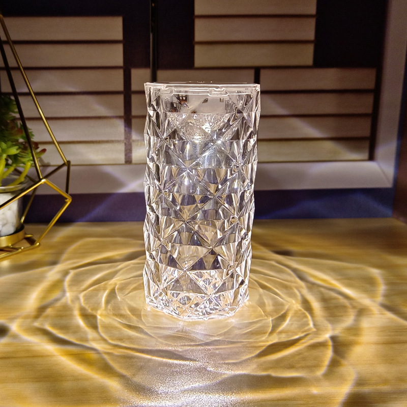 Table Lamp Lighting Rose Ambiance Light Crystal Ins Wind Flirtation Bedside Light Nightlight Photo Ambiance Light Projection Application Scenario