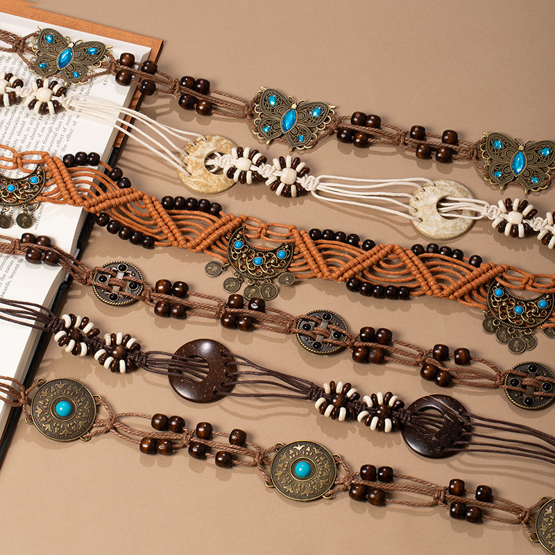 A Bohemian retro style with a charming Suzhou waist chain. The exquisite hand-woven waist rope pairs well with the spring and summer ethnic style belt of the dress pic 42