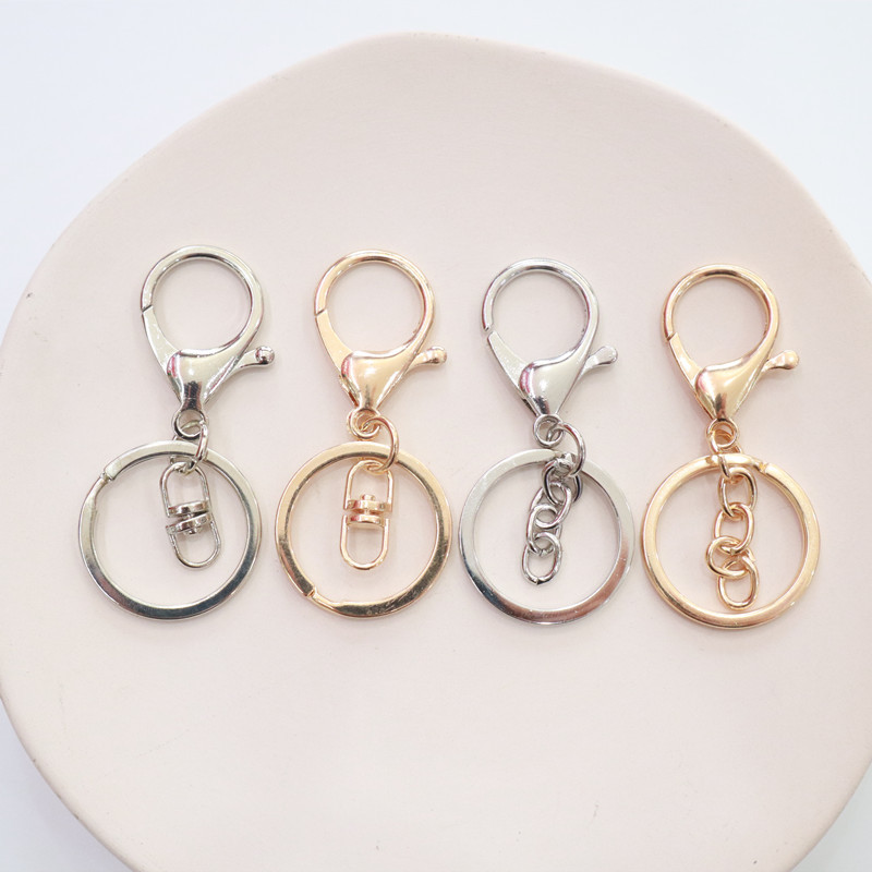 电镀金属龙虾钥匙扣三件套饰品DIY饰品配件汽车八字四字链钥匙扣