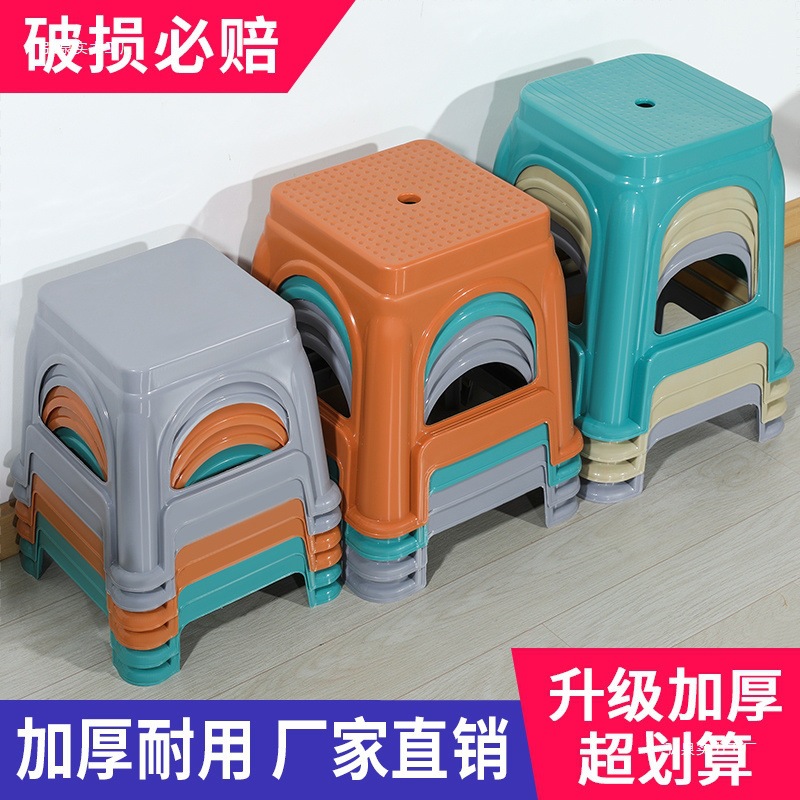 塑料凳子加厚方凳熟胶家用矮凳儿童时尚小板凳浴室茶几换鞋凳椅子产品图