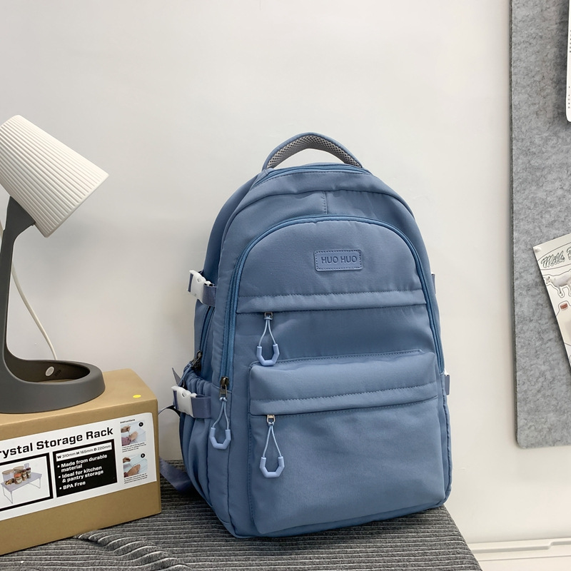 A cross-border bestseller for Korean junior and senior high school students: simple and solid color, versatile and fashionable backpack, lightweight and durable