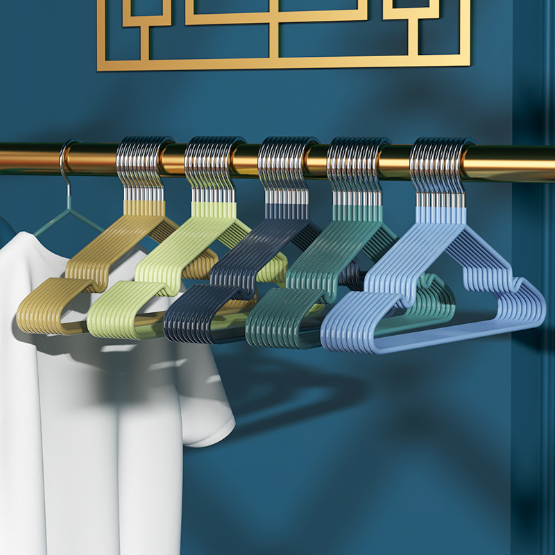 抖音同款防滑浸塑衣架宿舍家用衣服架衣撑干湿两用儿童晾衣架