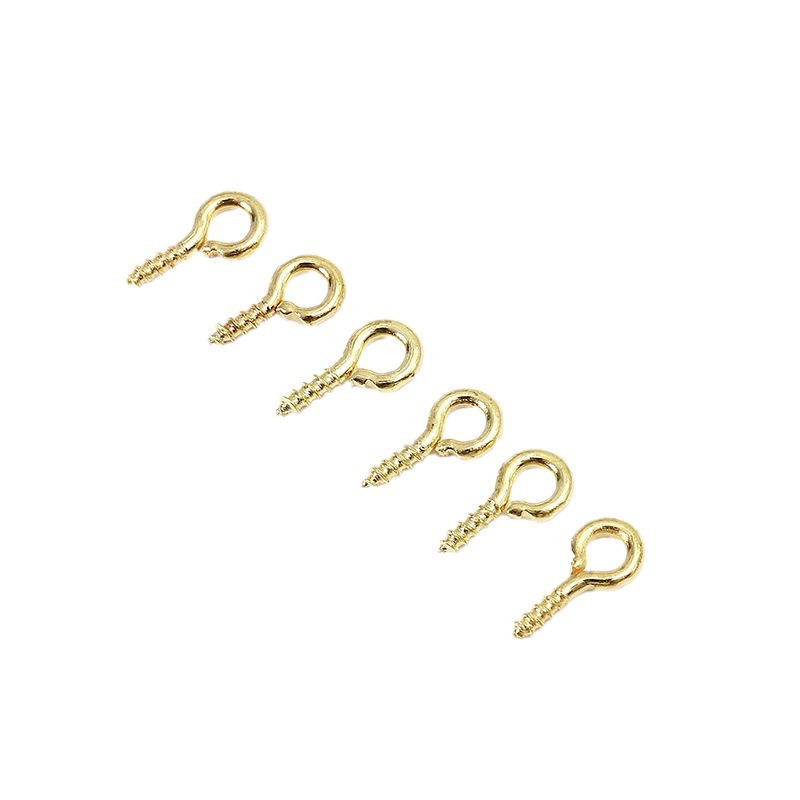 Copper-plated 18K real gold sheep eye and sheep horn screws, 14K real gold wrapped gold color retention 9-shaped screws, diy accessory B27 Item Picture