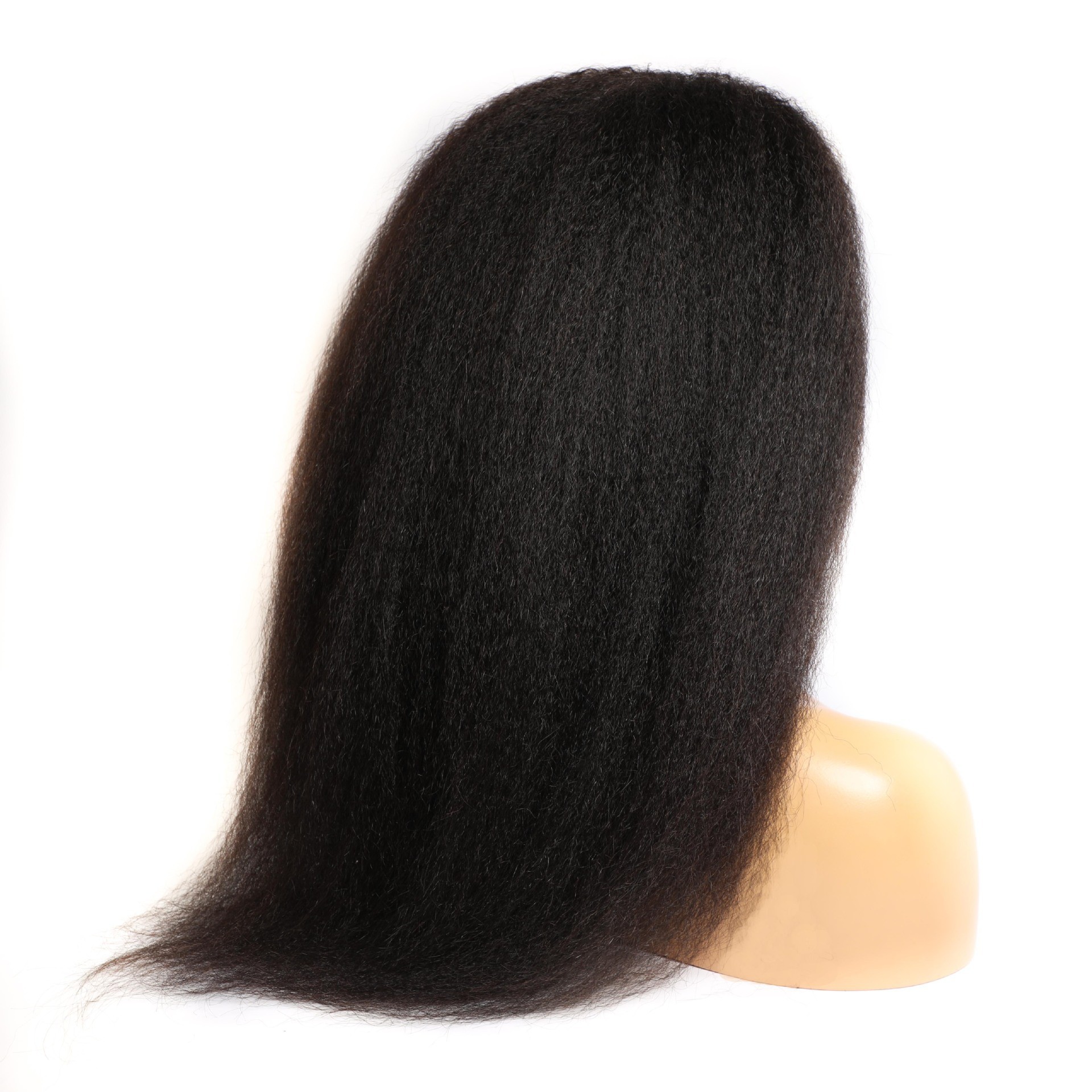 European and American export style headscarves, wigs, human hair with yaki pattern, long hair, black brocade hair products details Picture