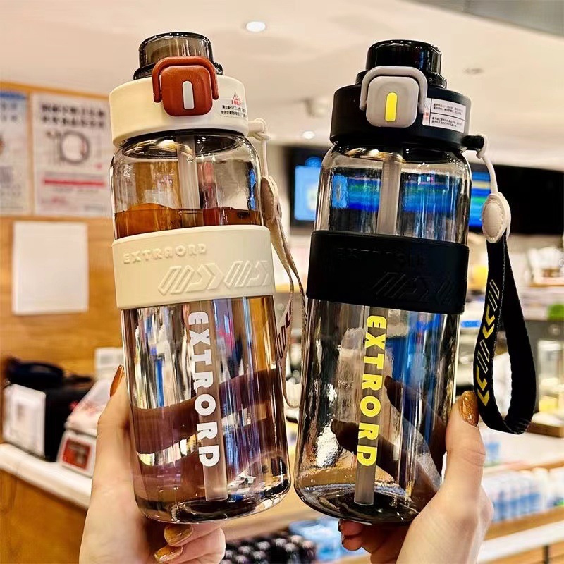 2025 Large-capacity fitness sports water cup, light luxury and high-end plastic straw cup, outdoor portable plastic cup customization details Picture