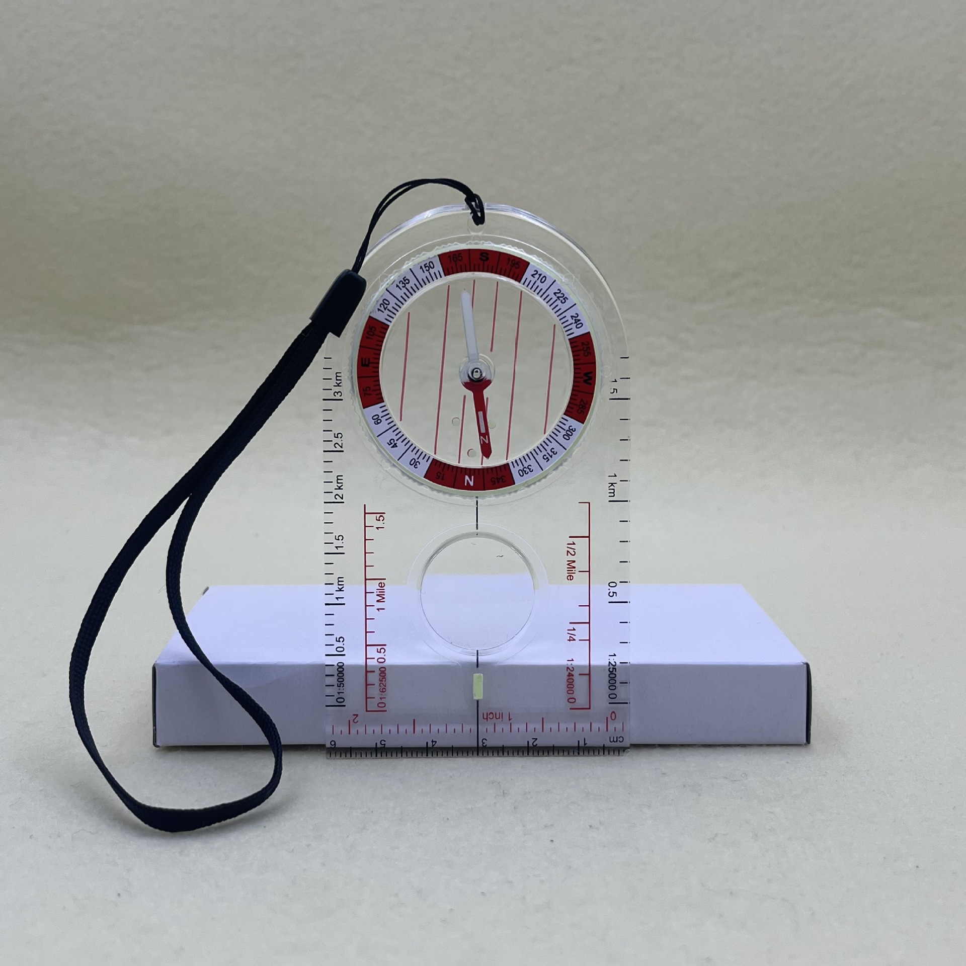 New best-selling outdoor strong magnetic transparent ruler compass magnifying glass student gift compass on Amazon