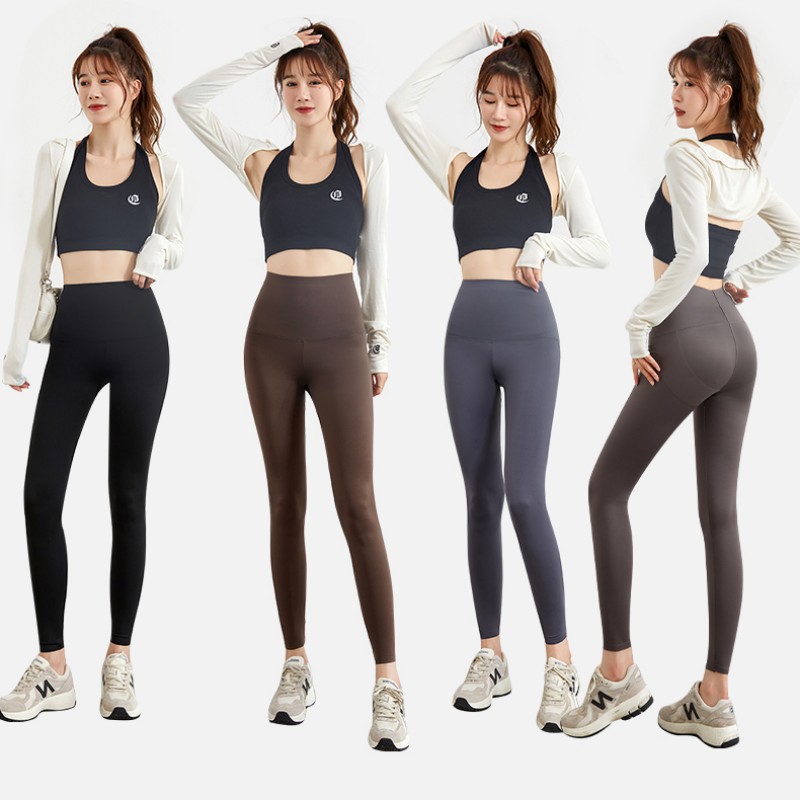 2023 New Barbie pants Spring/Summer high-waisted, belt-cinching and hip-lifting, nine-point outerwear leggings for women, shark pants for women wholesale details Picture