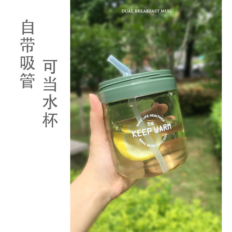 Heating soup cup, 304 stainless steel insulated cup, sealed water cup, student and office worker microwave breakfast cup Specification image