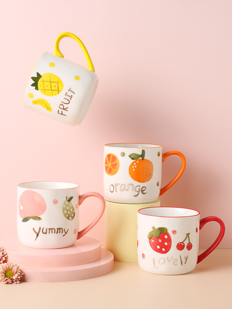 创意早餐杯子卡通陶瓷马克杯 个性潮流喝水杯家用咖啡杯男女茶杯