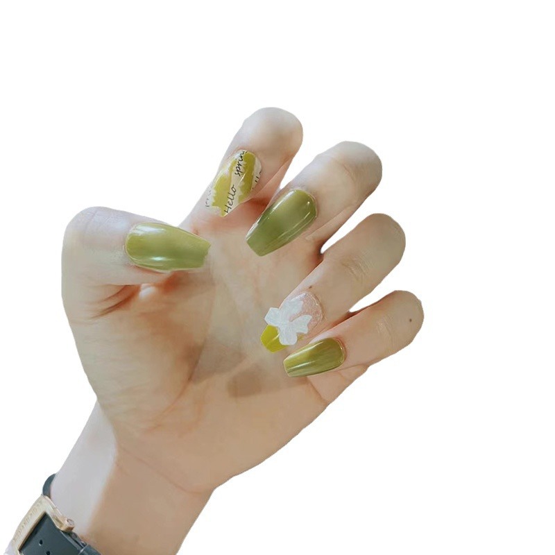Vestella Back Rubber Wearing Nail Medium Ladder Short Square End Finished Nail Soft Nail Exquisite Packaging With 30 Pieces Of Kit Item Picture