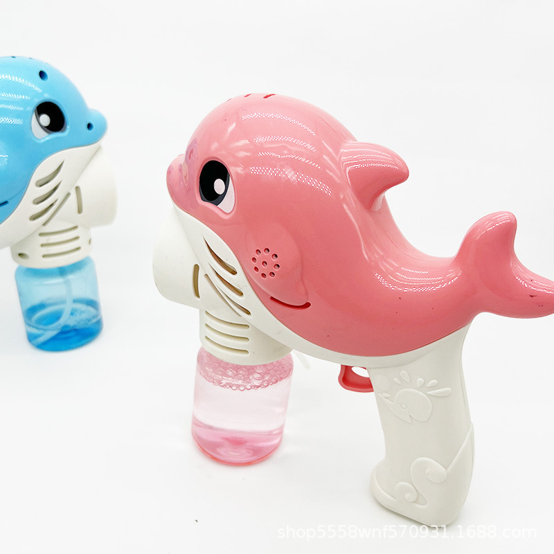Children's bubble machine, hand-held fully automatic dolphin space small steel cannon bubble blowing machine, popular toy street stall wholesale Application Scenario