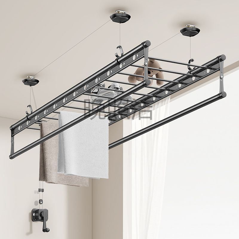 Wz height-adjustable clothes drying rack, balcony household hand crank, manual clothes drying pole, quilt, indoor automatic folding clothes drying rack details Picture