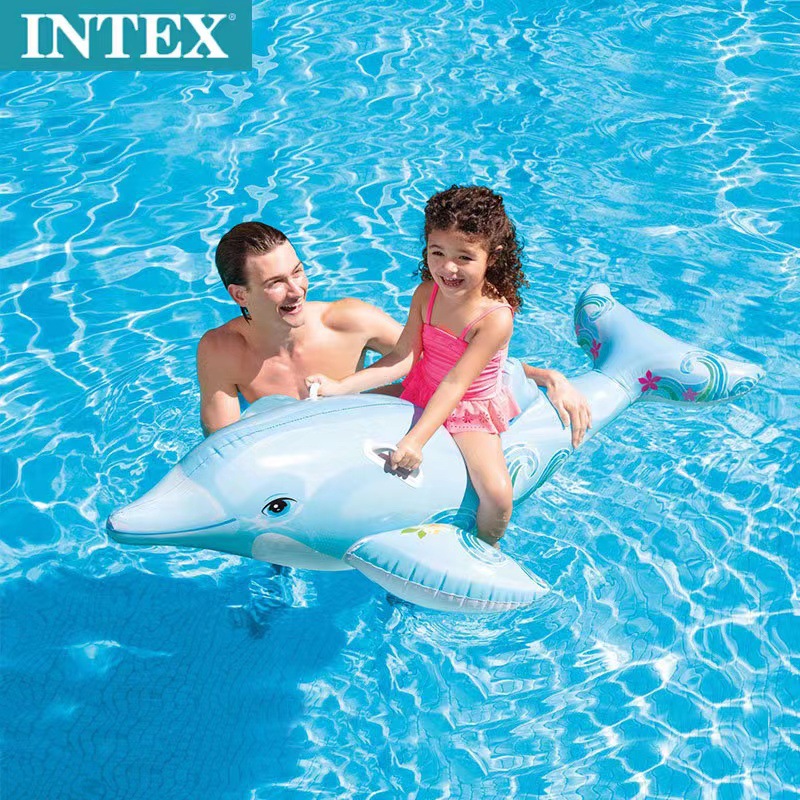 intex 58535 跨境充气水上玩具水上用品成人海豚坐骑戏水玩具详情图1