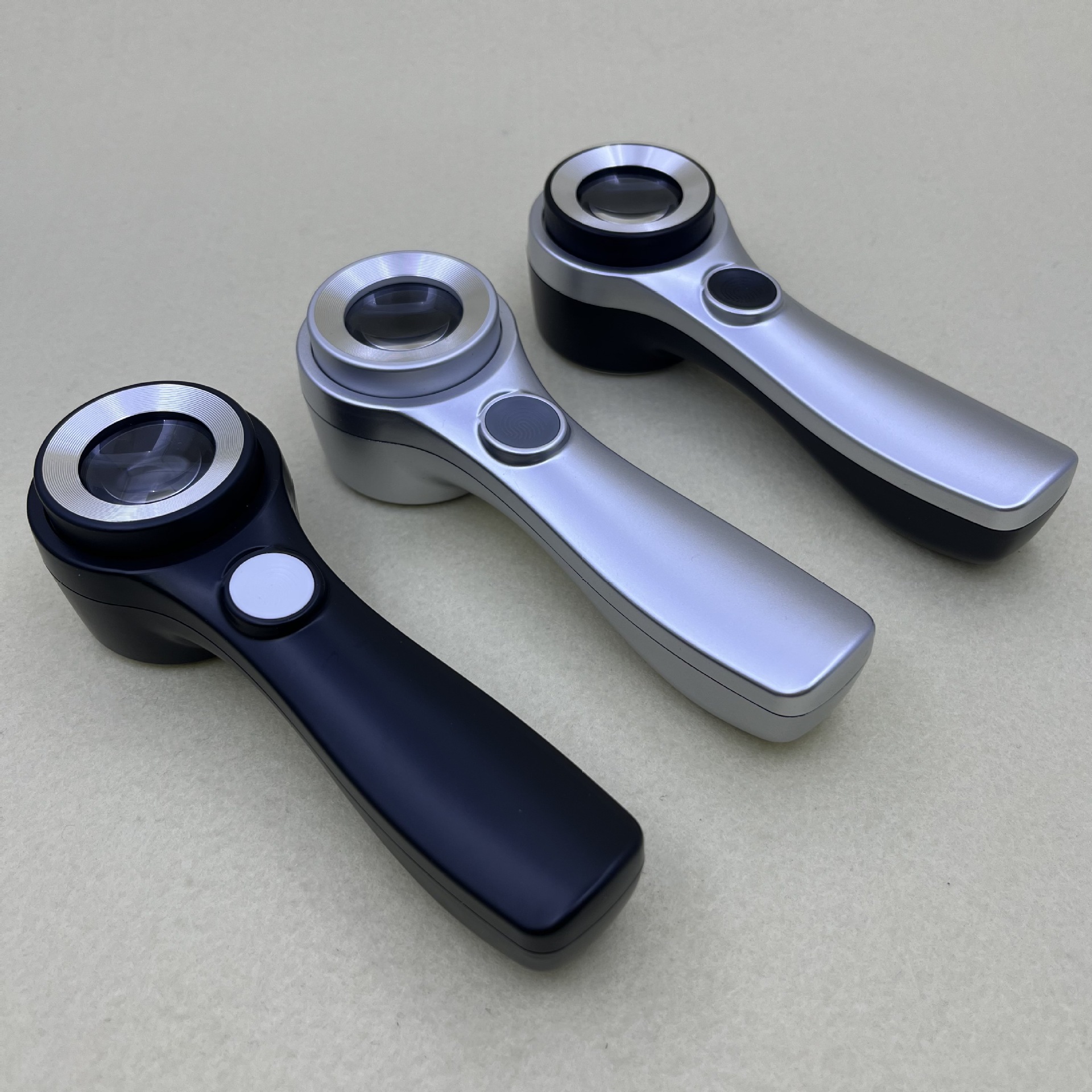 C925 alloy handheld high-magnification USB charging touch switch LED lamp UV violet light K9 optical glass magnifying glass