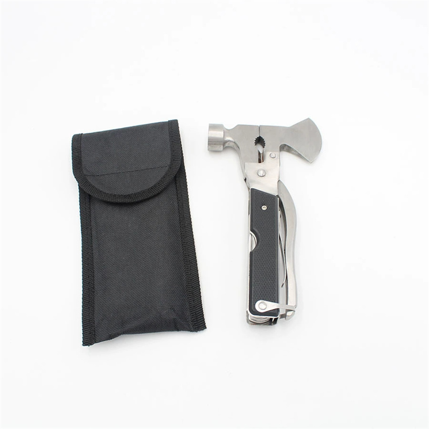 Stock black rubber handle axe-type car multi-function rescue hammer Stainless steel multi-purpose hammer car safety hammer details Picture