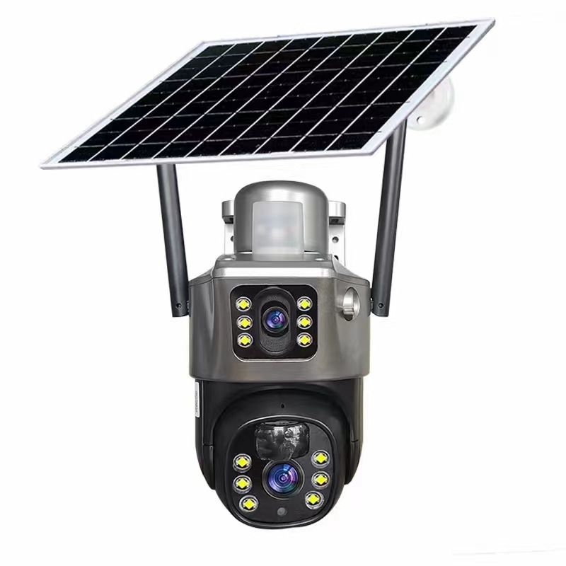 V380太阳能solarcctv摄像头家用手机远程双镜头室外4g太阳能监控详情图1