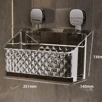 Wholesale of wall cosmetics storage shelves, bathroom storage racks, bathroom and toilet wall-mounted products without drilling, cross-border Application Scenario