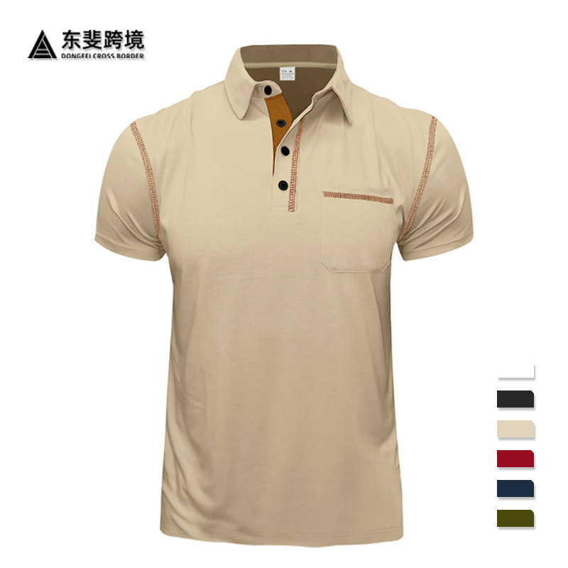 Temu's 2025 summer new men's short-sleeved T-shirts and casual sports Polo shirts with lapel collars are selling well in Europe and America