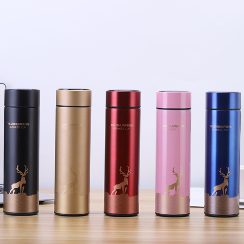Smart Straight Cup Thermos Cup With Warm Stainless Steel Thermos Cup Can Be Printed Logo Simple Unisexes Cup