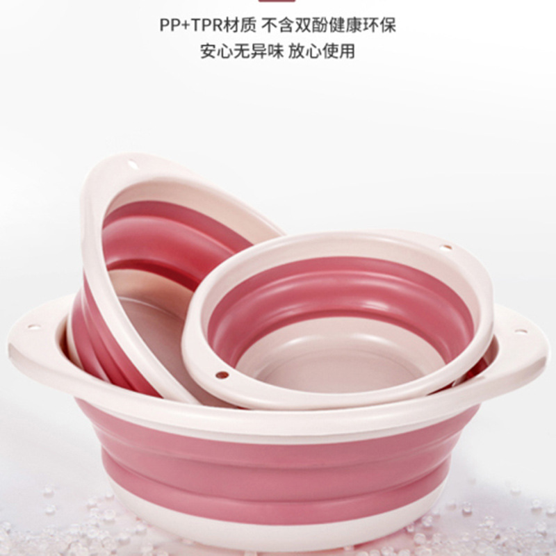 Creative and personalized household portable, hanging and folding basin, multi-purpose vegetable washing basin, washbasin, cleaning and toiletries Specification image