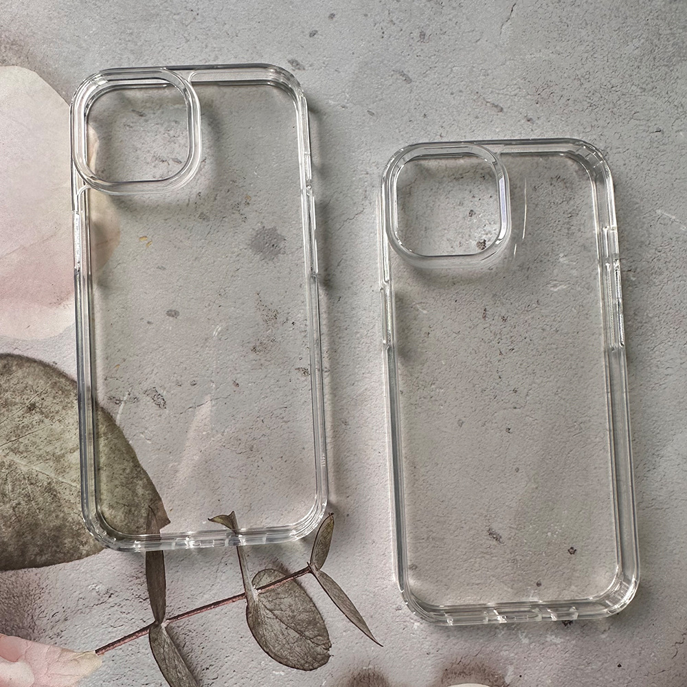 Wholesale of transparent acrylic two-in-one phone cases for iPhone 15, epoxy resin material for iPhone13, high-end hard for iPhone 14