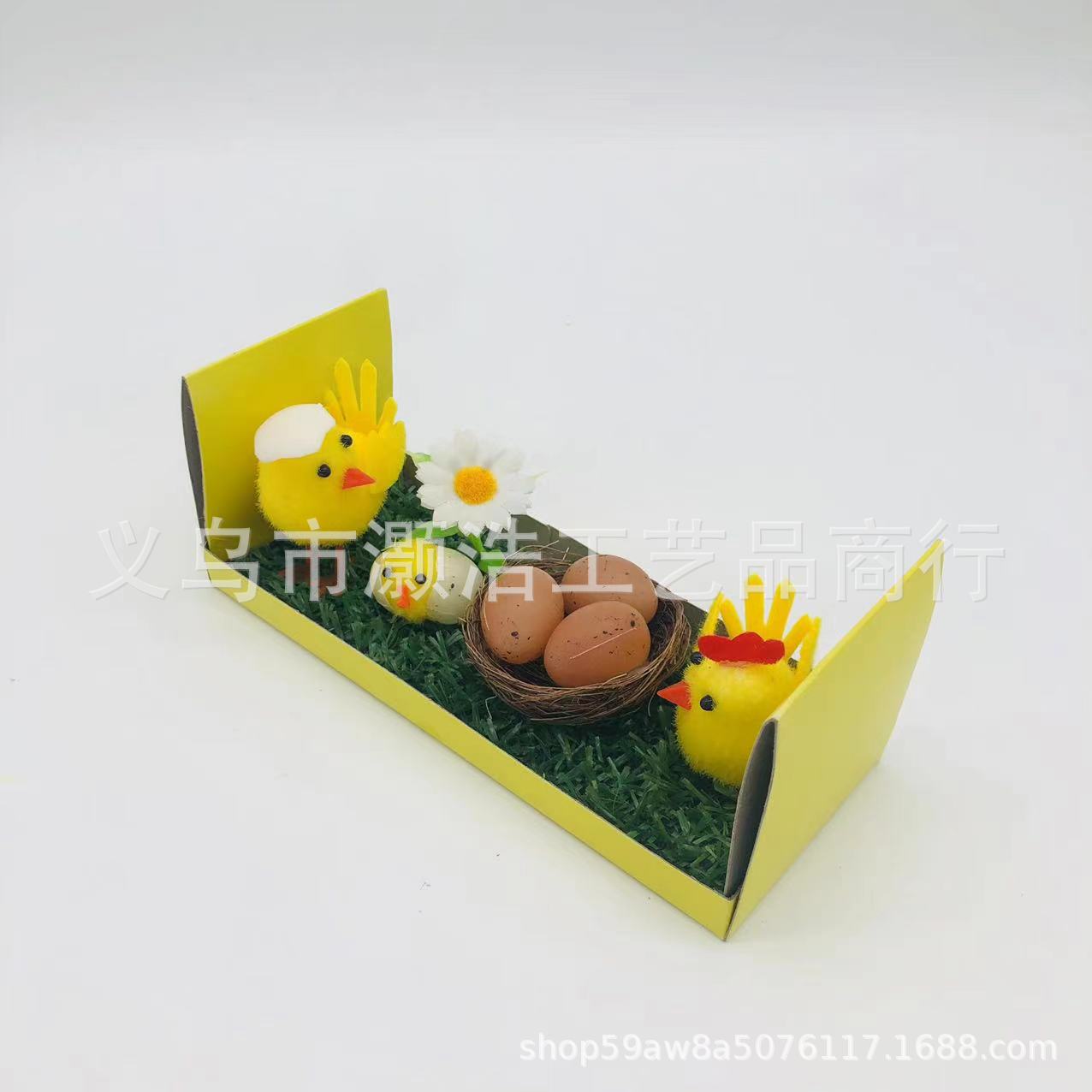 Source Factory Supply Manufacturers Direct Sales Simulation Easter Decoration Chicken, Eggshell Small Chicken Decoration Toy Chicken details Picture